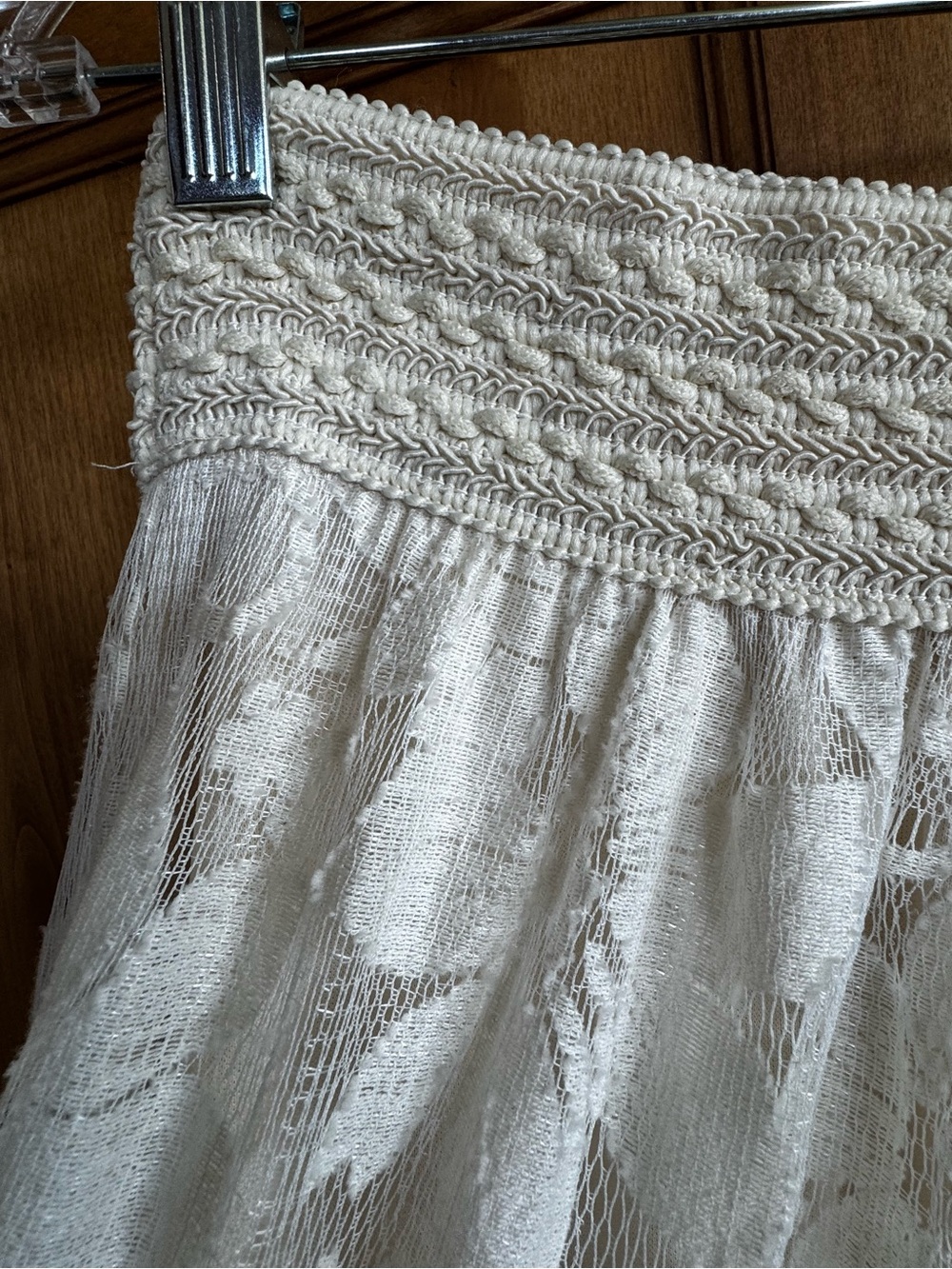 Boho Lace Tiered Maxi Skirt - Cream - Picture 2 of 4